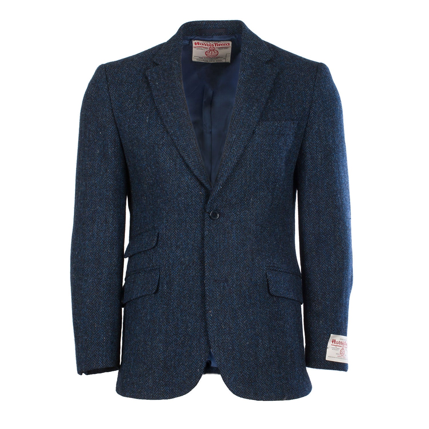 Men's Harris Tweed Harris Jacket Blue Herringbone Blue Herringbone / 48 / Long