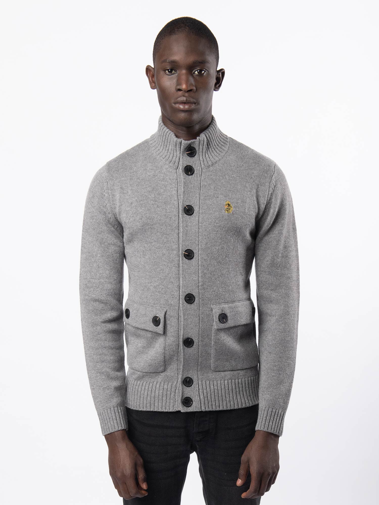 COPENHAGEN CHUNKY KNITTED FUNNEL NECK CARDIGAN