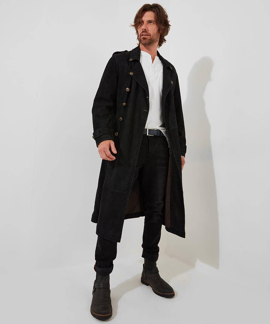Joe Browns Suede Longline Military Jacket (48/50), Size XXL