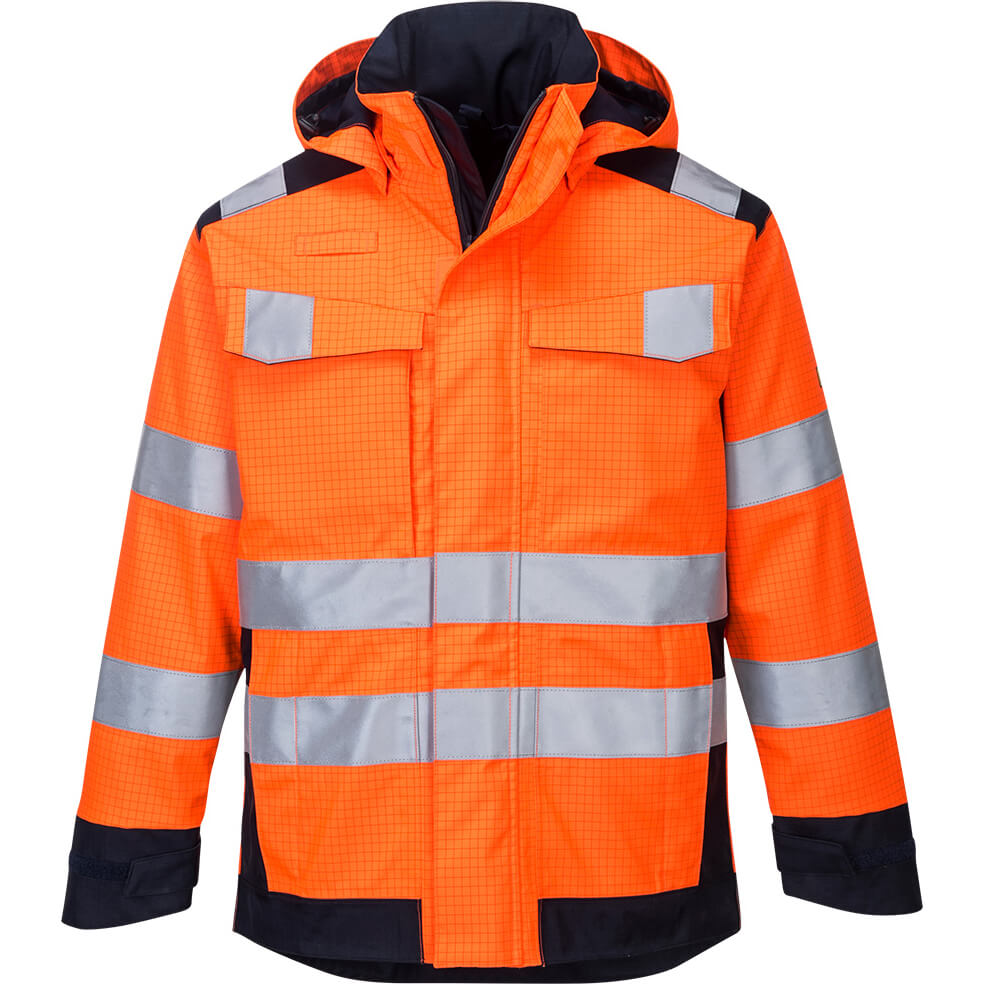Modaflame Rain Multi Norm Arc Heat and Flame Resistant Jacket Orange / Navy 2XL