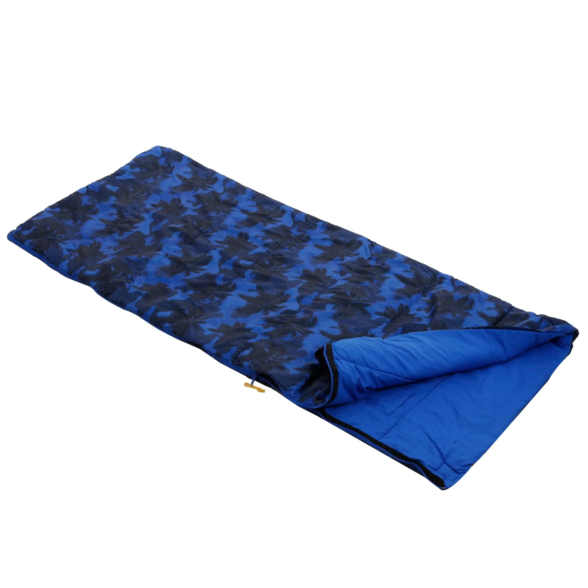 Regatta Maui Kids Polyester Lined Sleeping Bag Oxford Blue Palm Tree, Size: Sgl