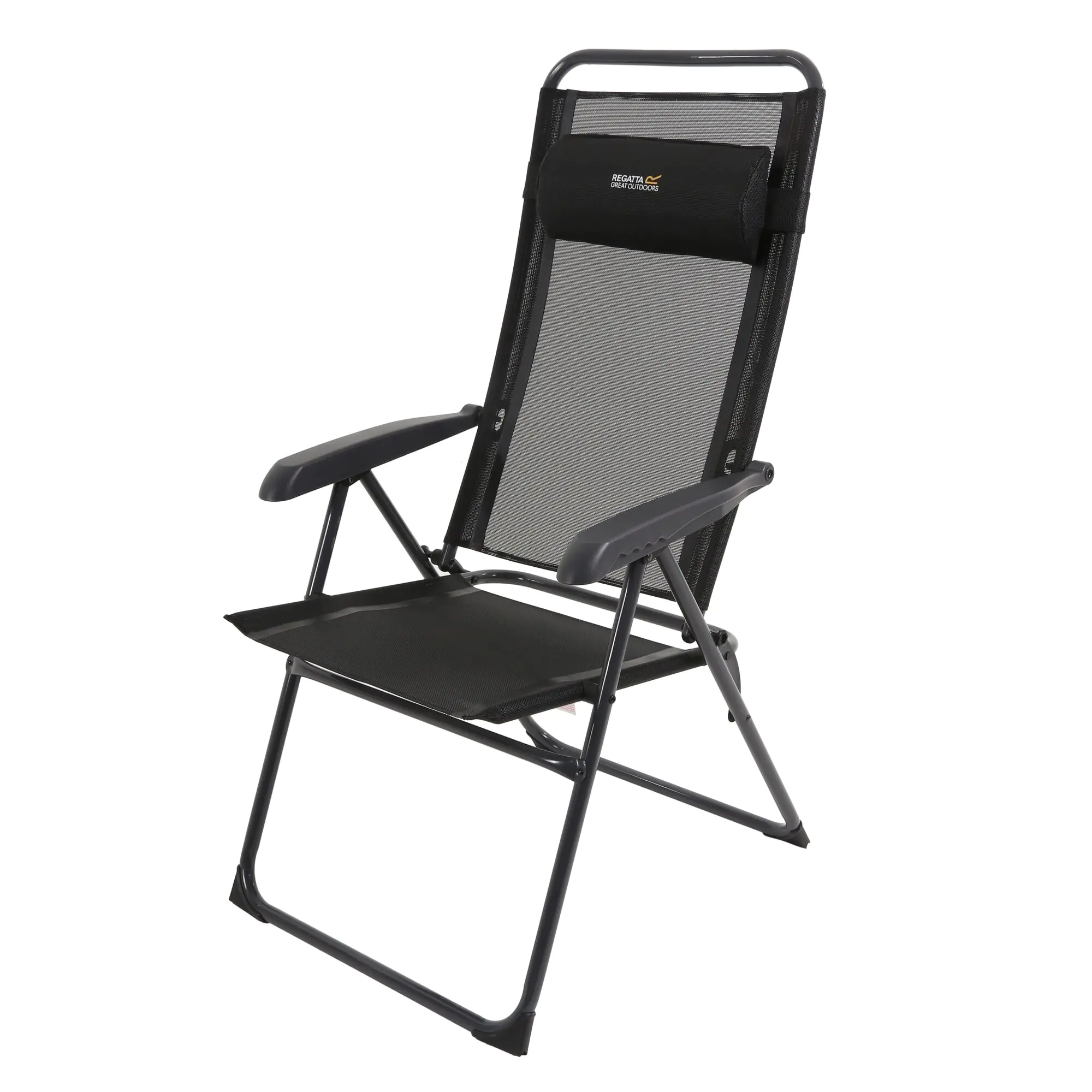 Regatta Colico Hard Armed Reclining Lounge Chair Black, Size: Sgl