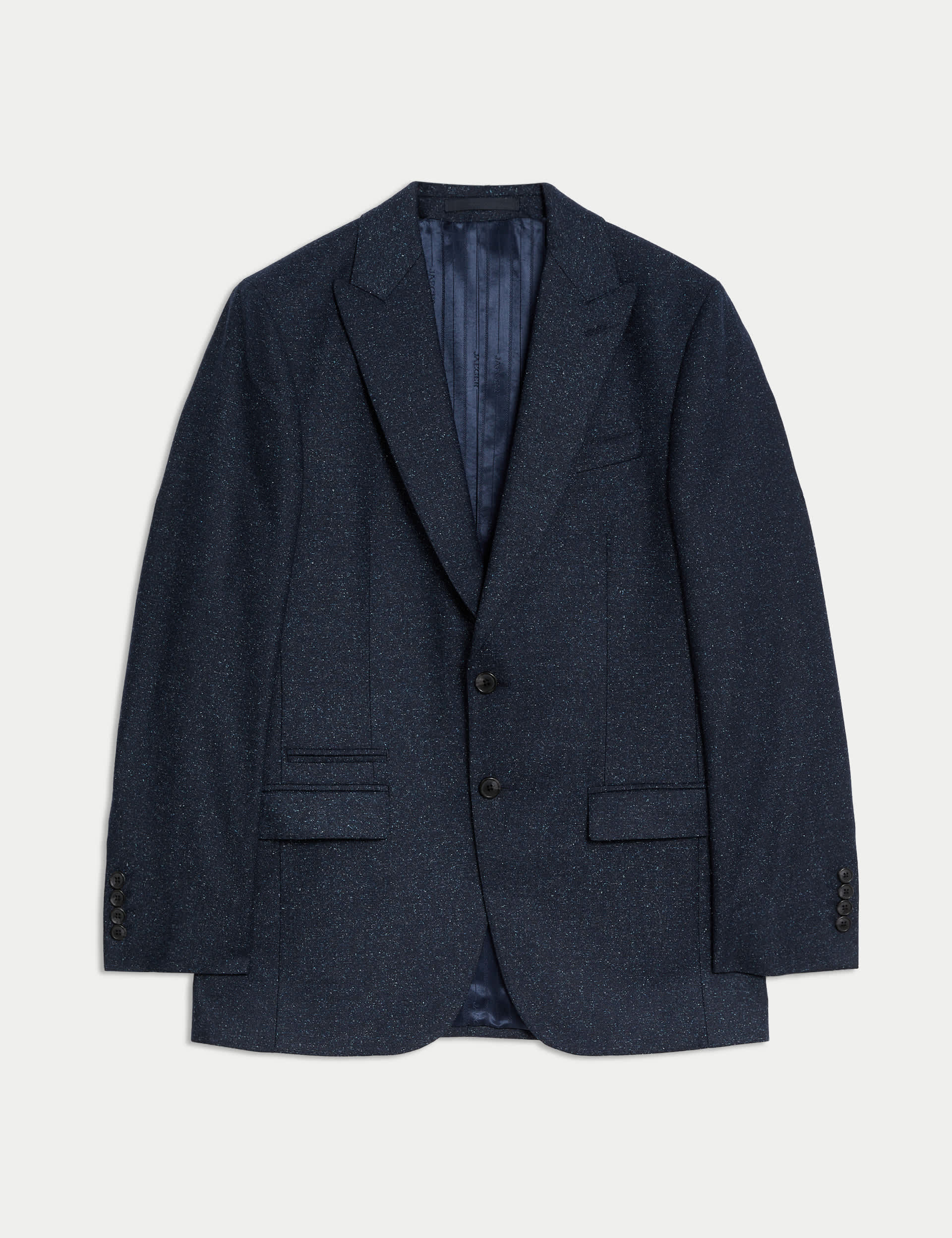Jaeger Men's Tailored Fit Italian Wool Suit Jacket with Silk - 42REG - Navy, Navy