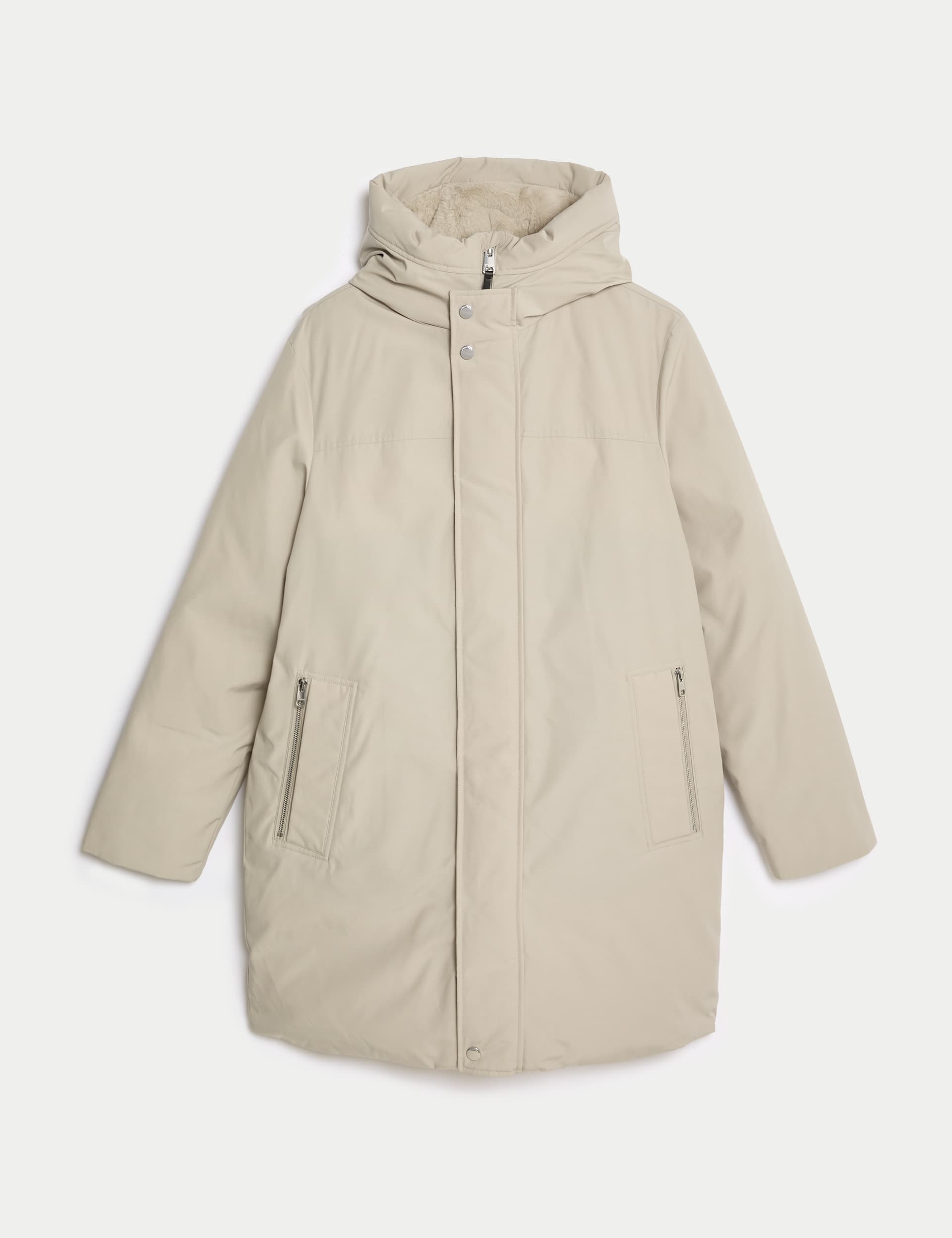 Autograph Men's Feather and Down Hooded Puffer Jacket - LREG - Stone, Black,Stone