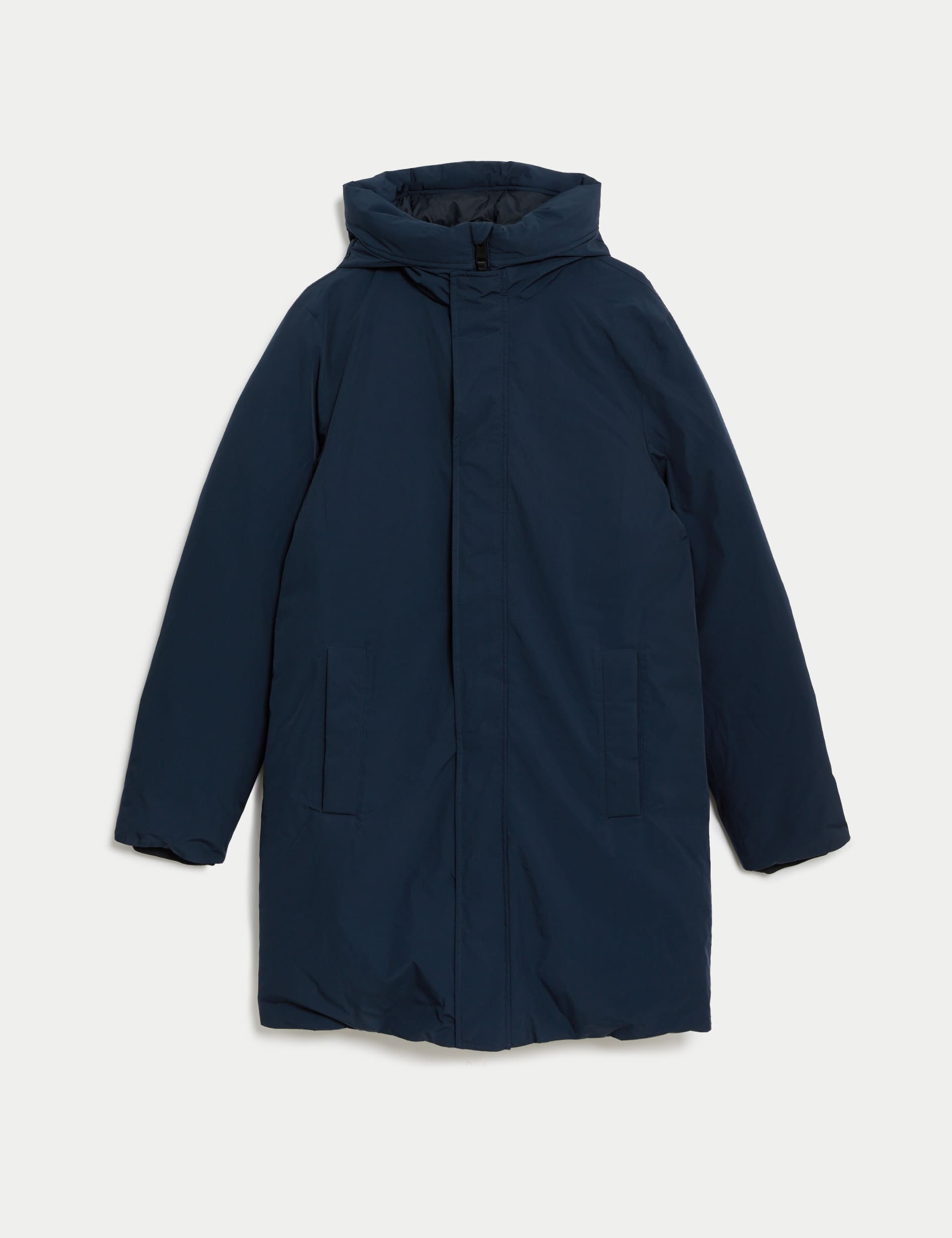 M&S Men's Feather and Down Padded Snorkel Parka with Stormwear™ - Dark Navy, Dark Navy