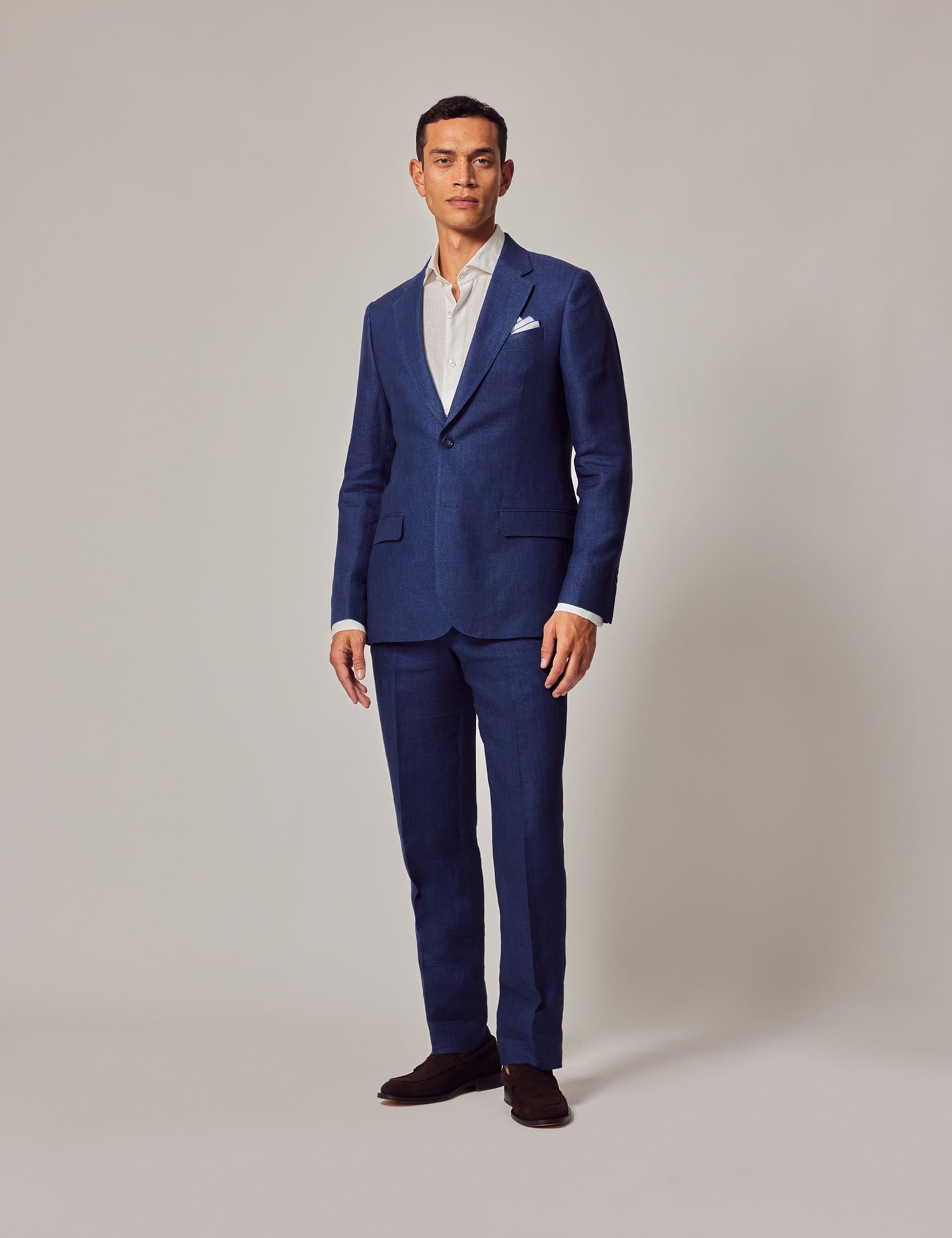 Hawes & Curtis Men's Tailored Fit Pure Linen Suit Jacket - 40REG - Royal Blue, Royal Blue,Light Blue,Stone