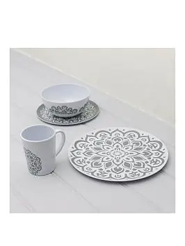 Streetwize Camping Picnicware/Outdoor 16 Piece Melamine Set - Mandela