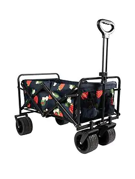 Summerhouse By Navigate Strawberries &Amp; Cream Extra Large Foldable Picnic, Beach &Amp; Festival Wagon - Navy