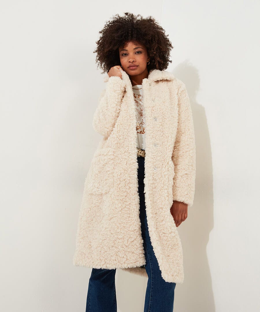 Joe Browns Cosy Up Furry Coat , Size 8