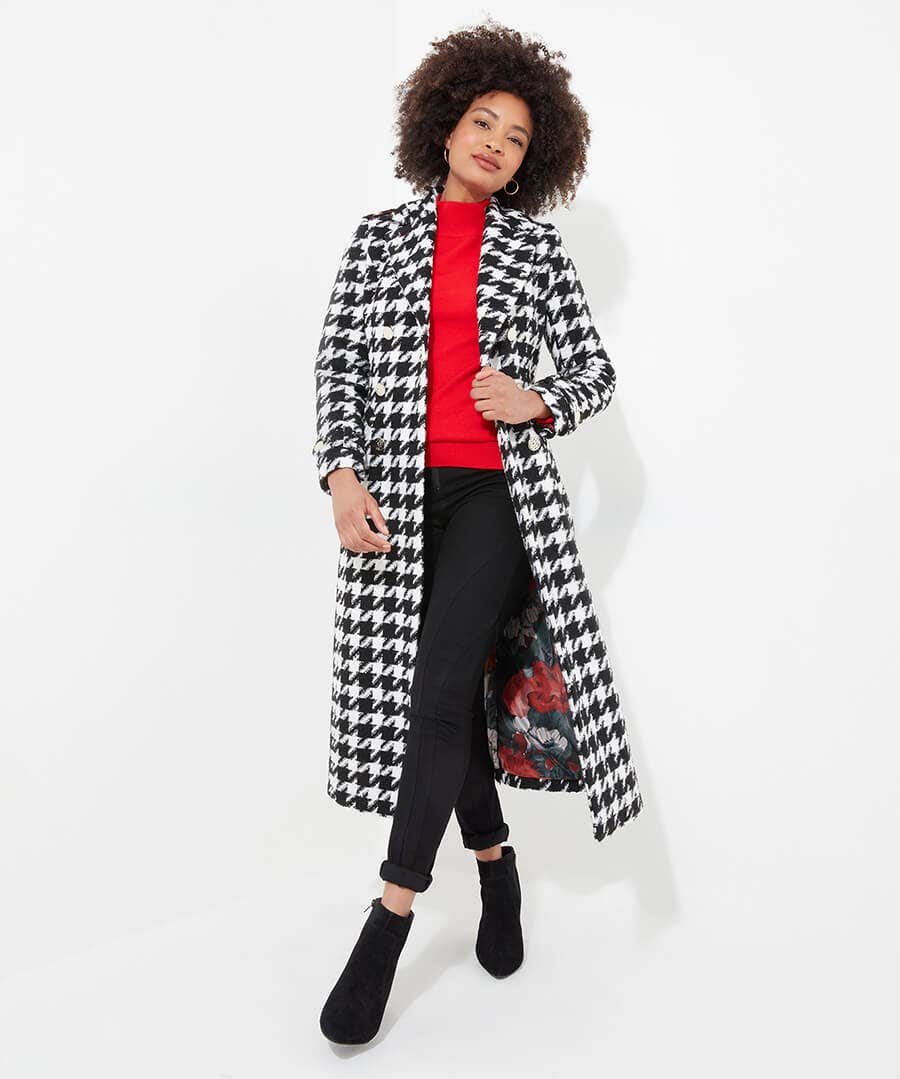 Joe Browns Darling Dogstooth Coat , Size 16