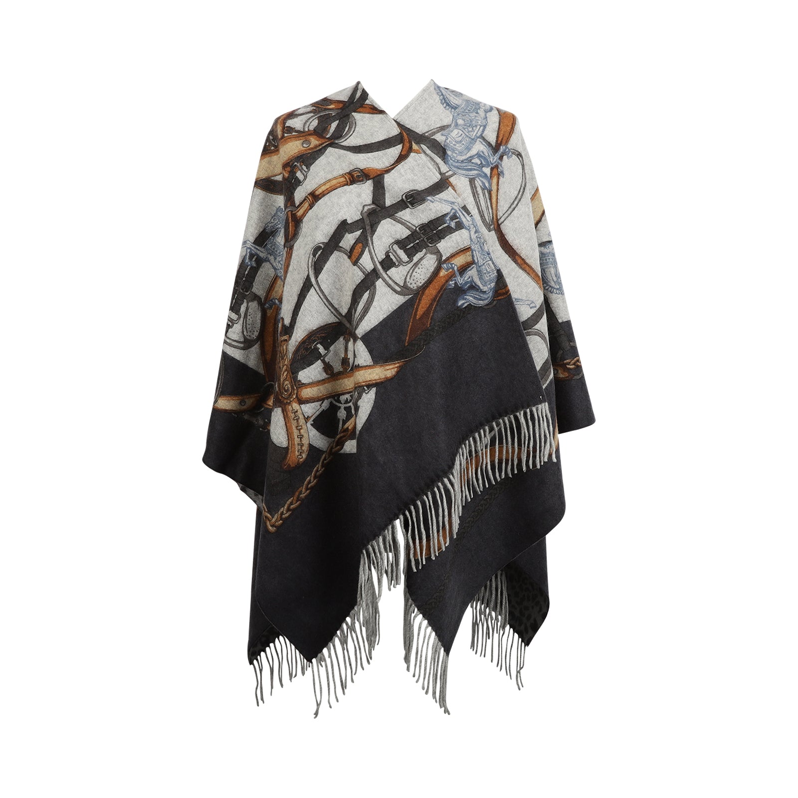 Belt Design Cashmere Mini Cape Grey Grey / One Size