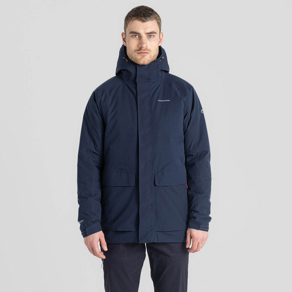 Craghoppers Mens Lorton Thermic Waterproof Jacket (Blue Navy / Lagoon Blue)