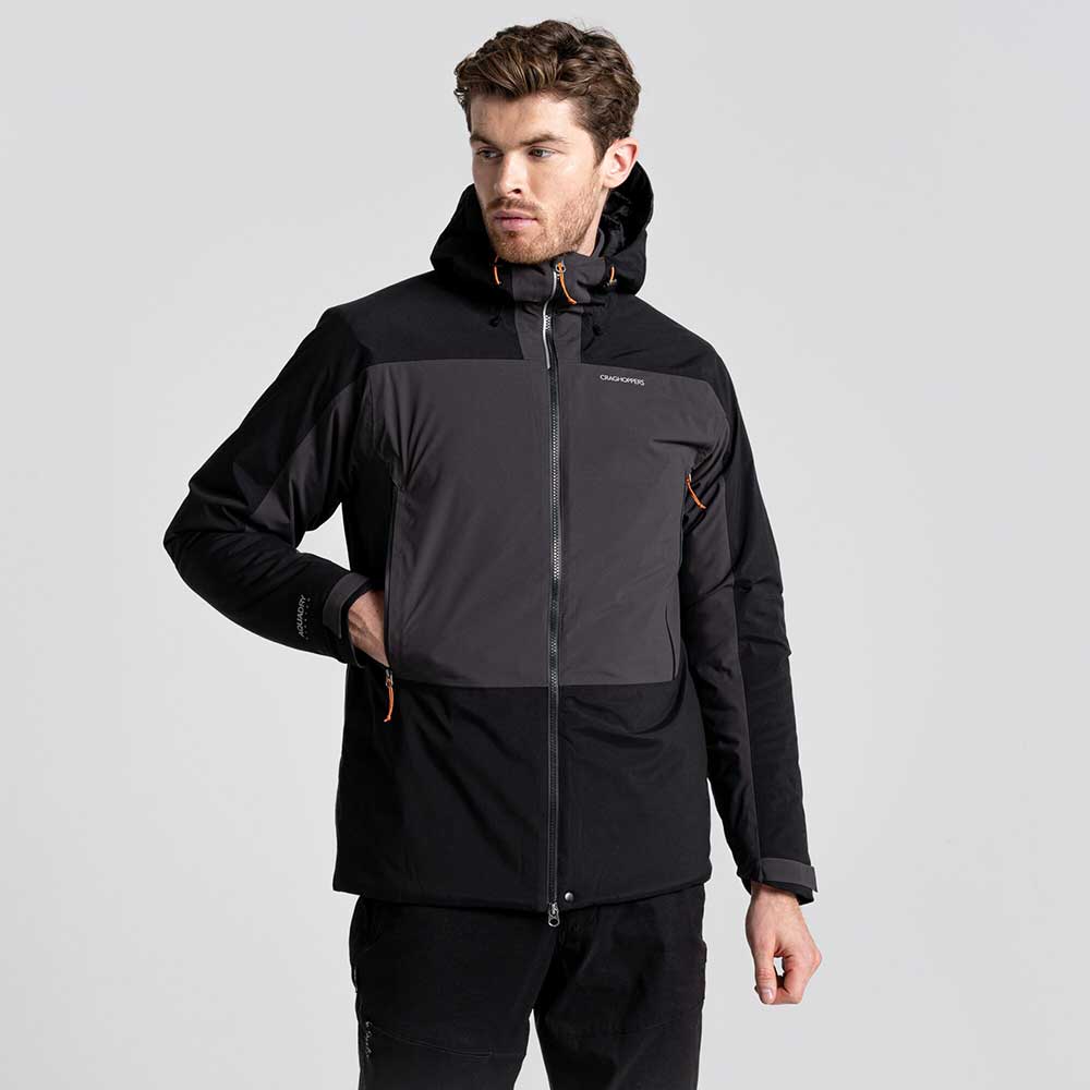 Craghoppers Mens Gryffin Thermic Waterproof Jacket (Black / Black Pepper)