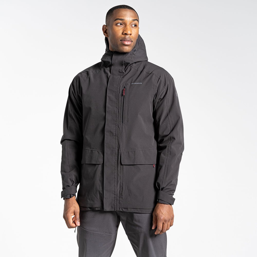 Craghoppers Mens Lorton Waterproof Jacket (Black Pepper)