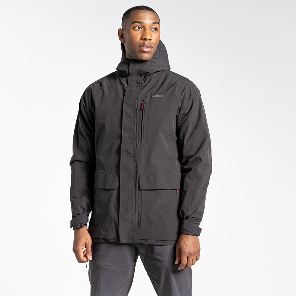 Craghoppers Mens Lorton Waterproof Jacket (Black Pepper)