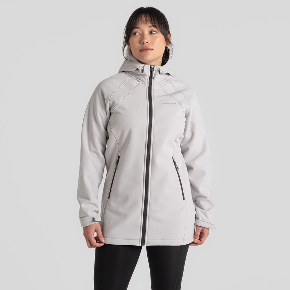 Craghoppers Womens Gwen Hooded Softshell Jacket (Light Grey)