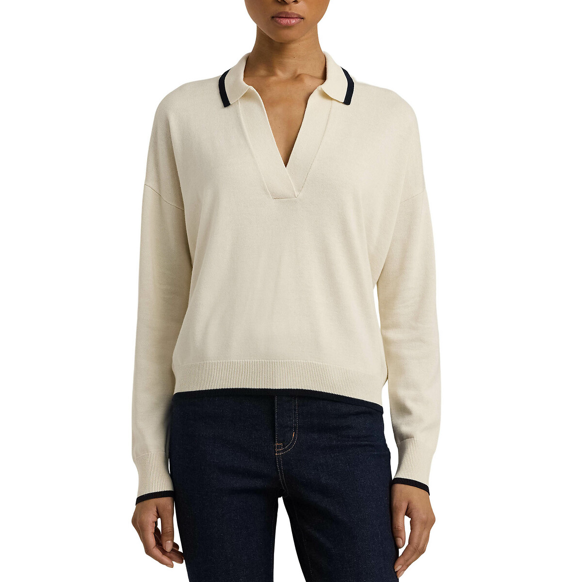Florrie Polo Jumper in Cotton Mix