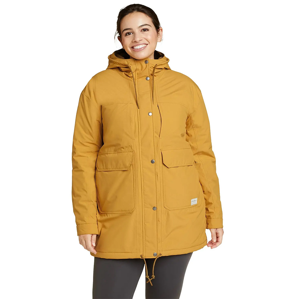 Eddie Bauer Womens Rainfoil Waterproof Insulated Parka (Butterscotch)