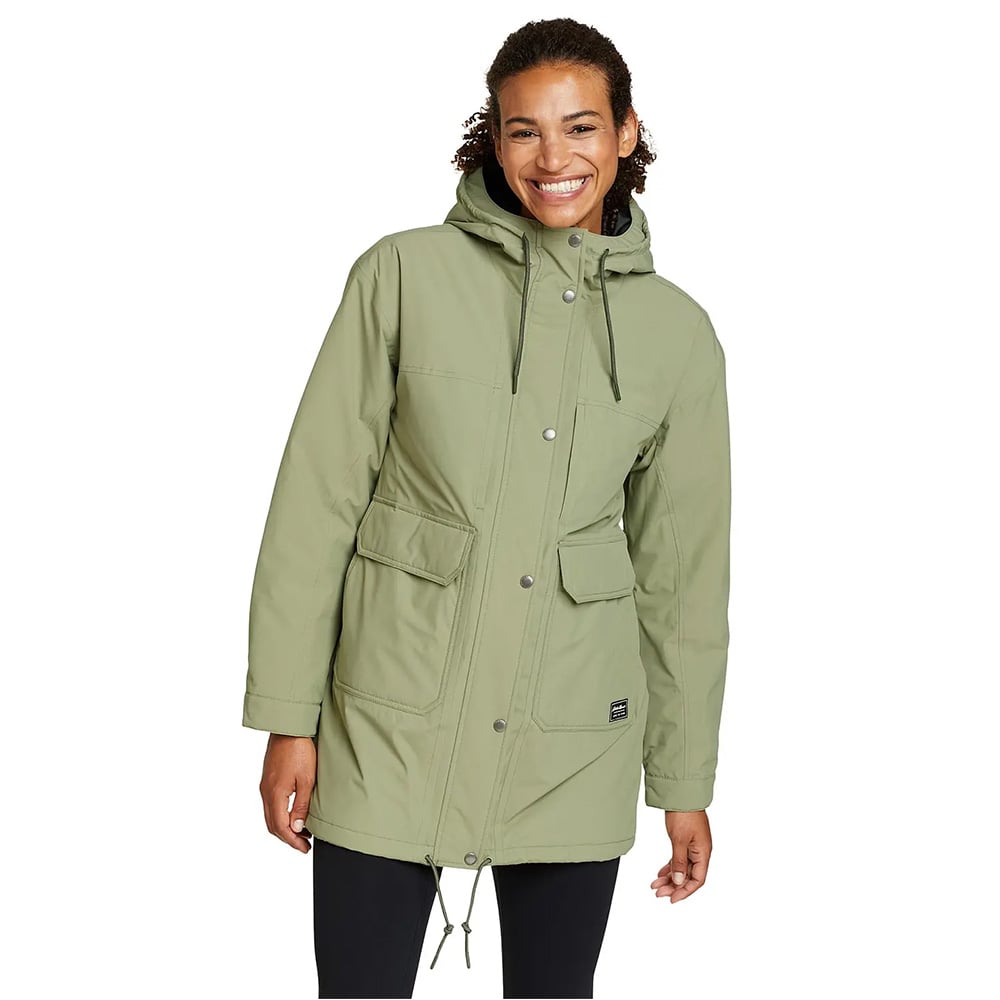 Eddie Bauer Womens Rainfoil Waterproof Insulated Parka (Eucalyptus)