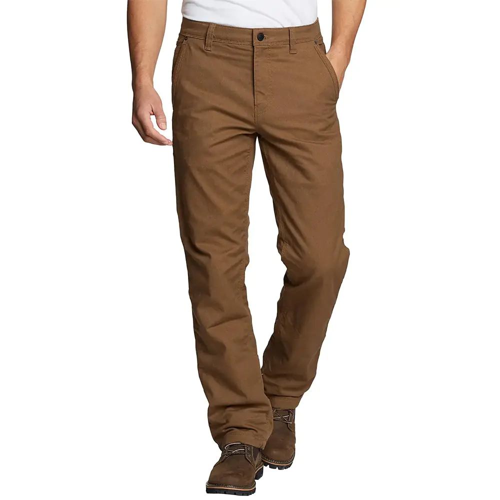 Eddie Bauer Mens Snowcat Fleece Lined Canvas Pants (Hazelnut)