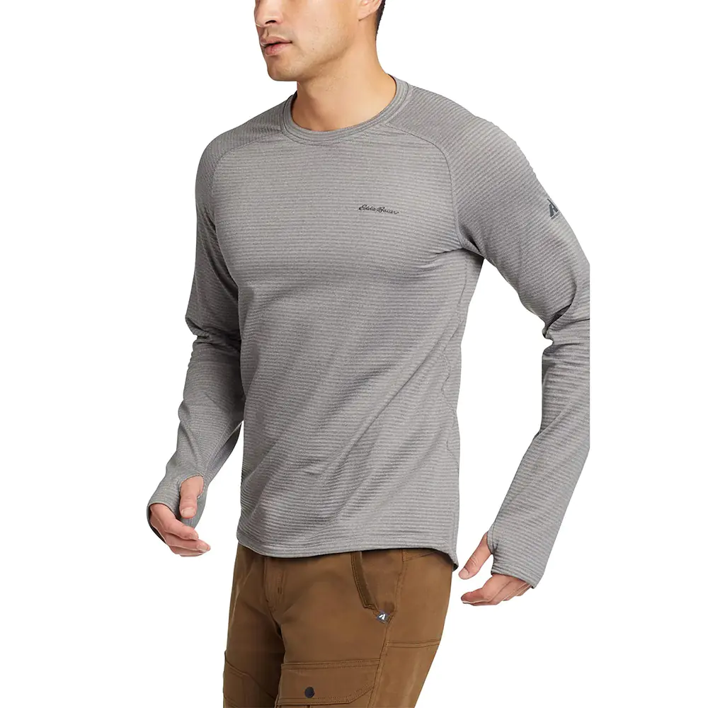 Eddie Bauer Mens High Route Grid Air Long Sleeve T-Shirt (Ash)