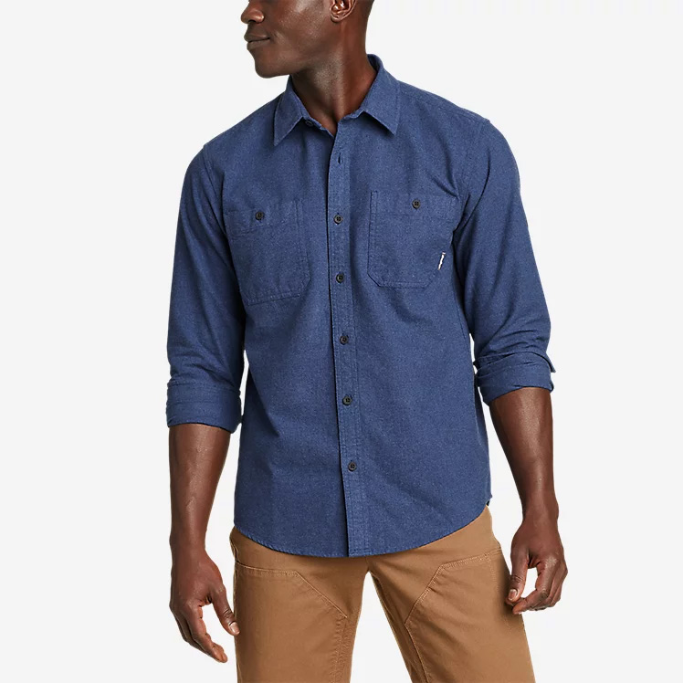 Eddie Bauer Mens Snowcat Storm Chamois Shirt (Htr Blue)
