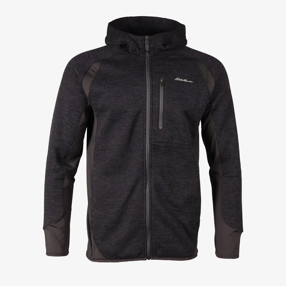 Eddie Bauer Mens Cloud Layer Hybrid Full Zip Hoodie (Storm)