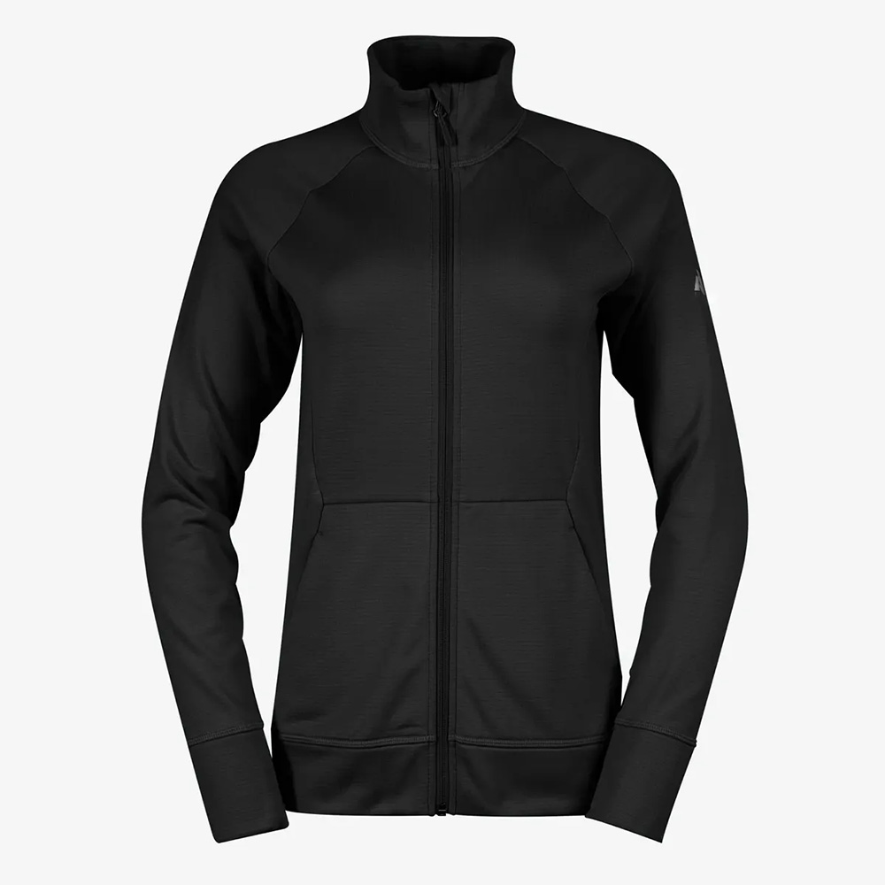 Eddie Bauer Womens High Route Grid Full Zip Fleece (Black)