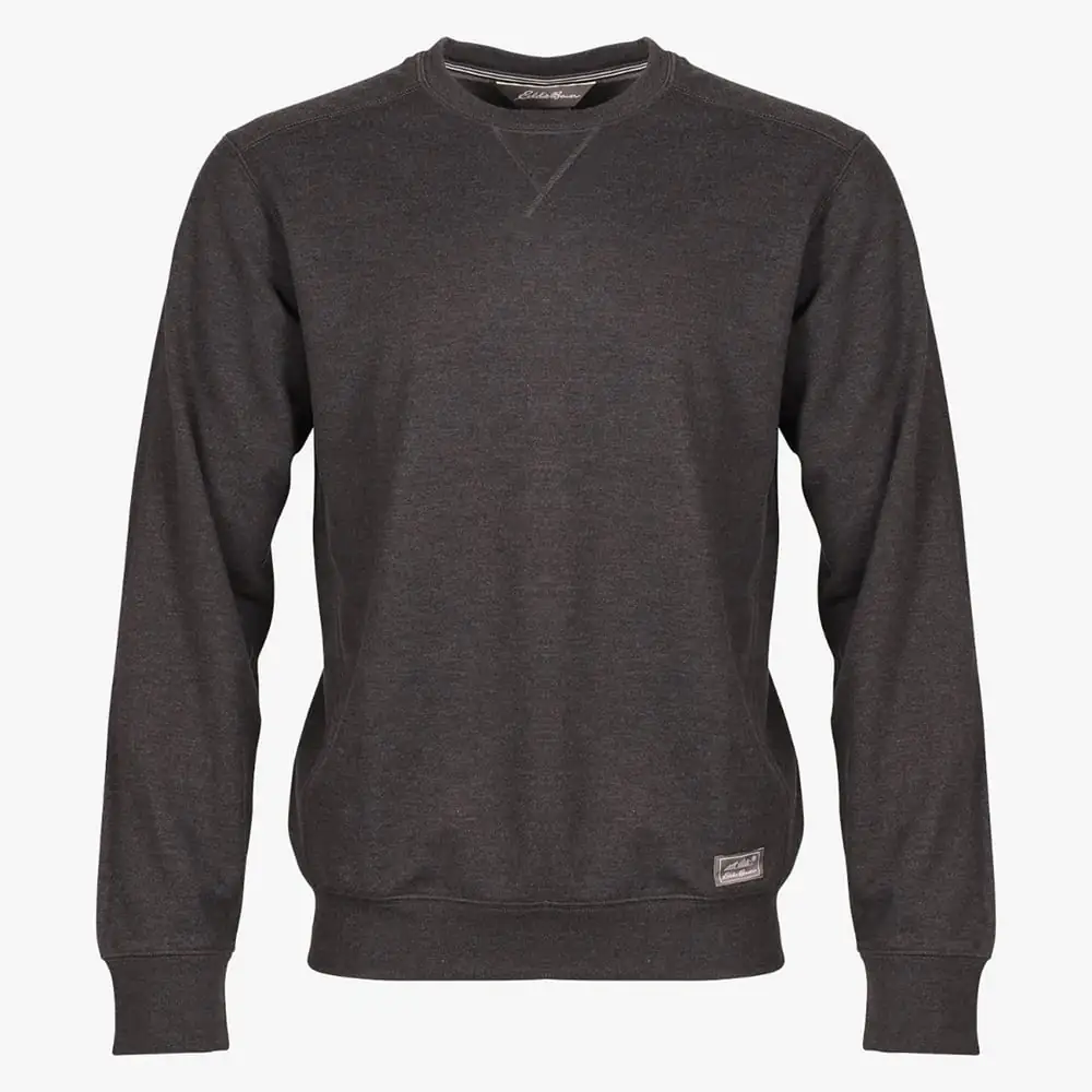 Eddie Bauer Mens Camp Fleece Crew Long Sleeve Sweatshirt (Htr Gray)