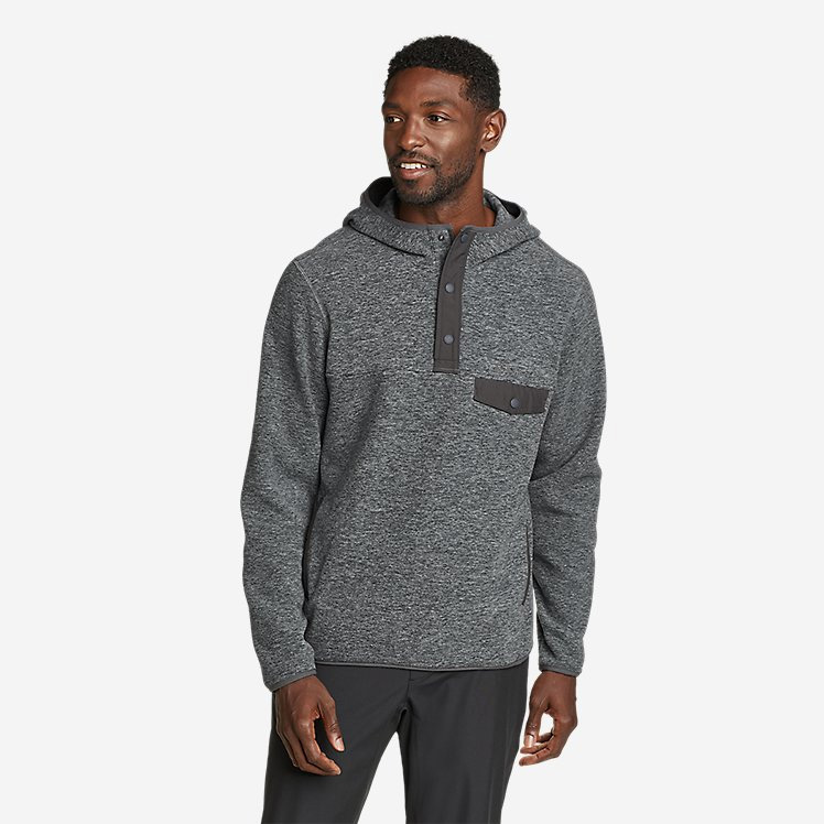 Eddie Bauer Mens Chutes Fleece Anorak (Charcoal Htr)