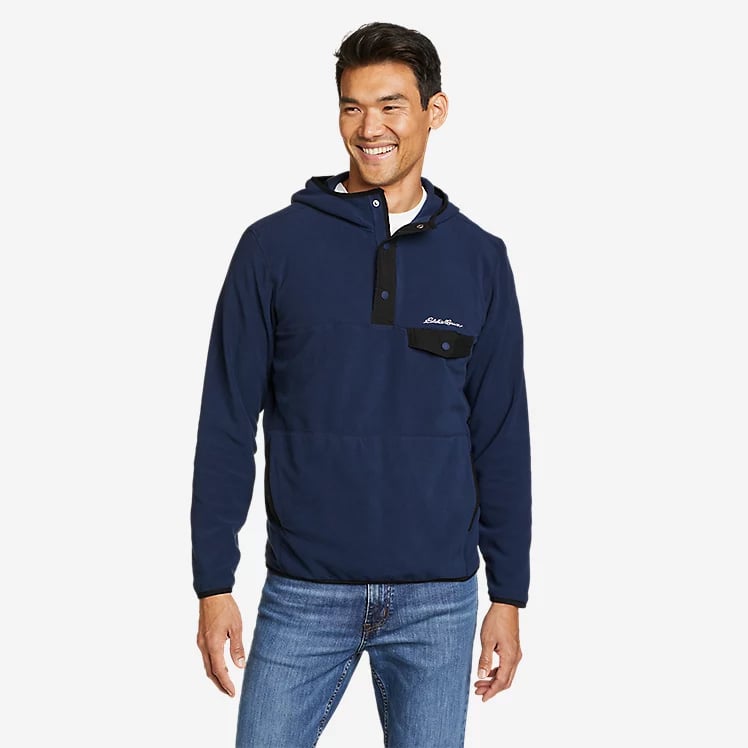 Eddie Bauer Mens Chutes Fleece Anorak (Med Indigo)