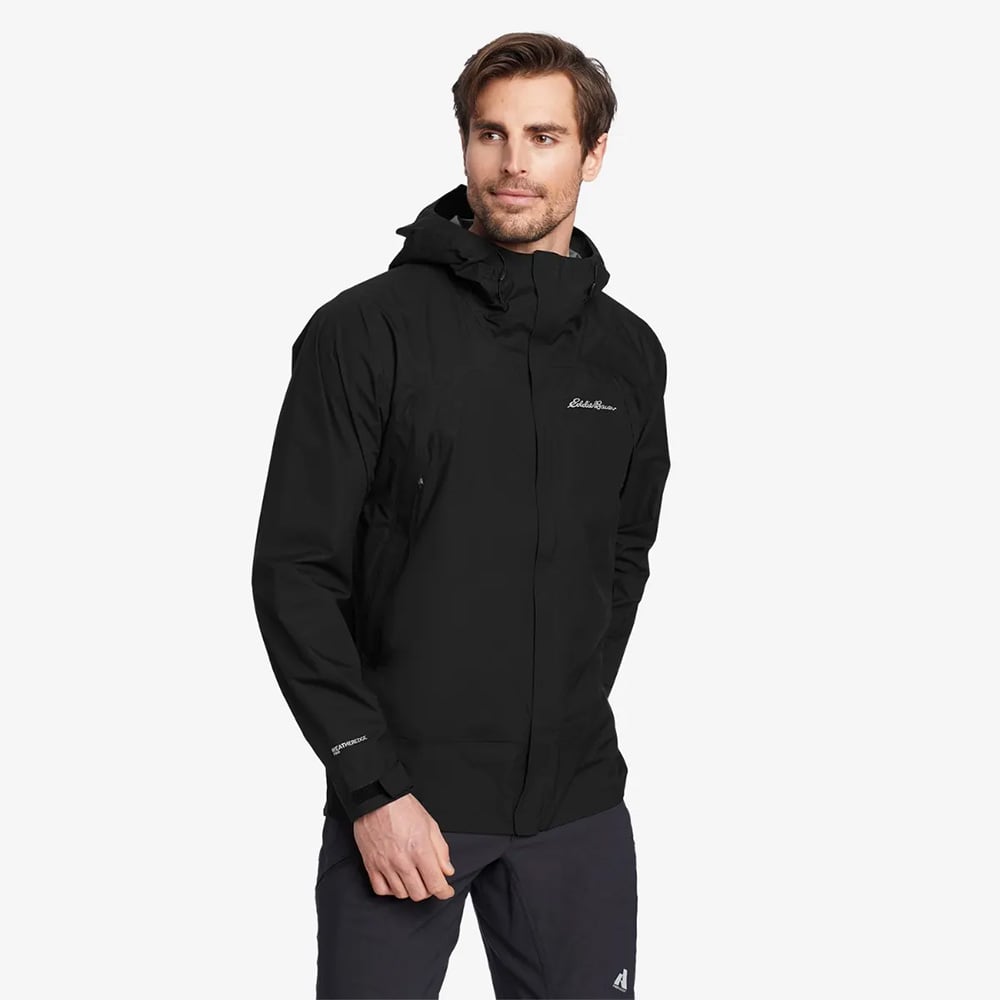 Eddie Bauer Mens Super Sevens Rain Jacket (Black)
