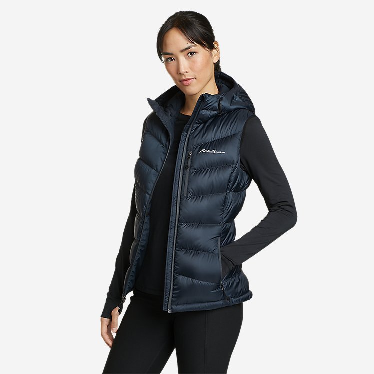 Eddie Bauer Womens Downlight 2 Hooded Gilet (Black)