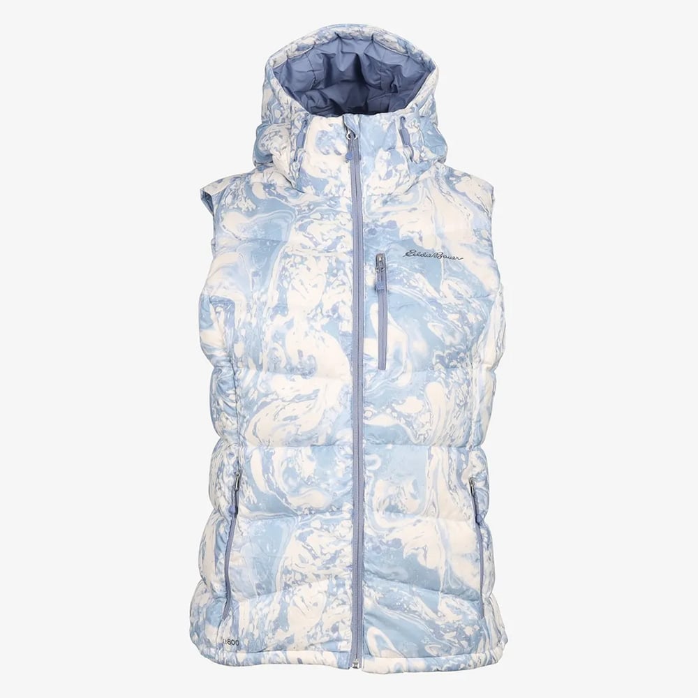 Eddie Bauer Womens Downlight 2 Hooded Gilet (Dusty Blue)