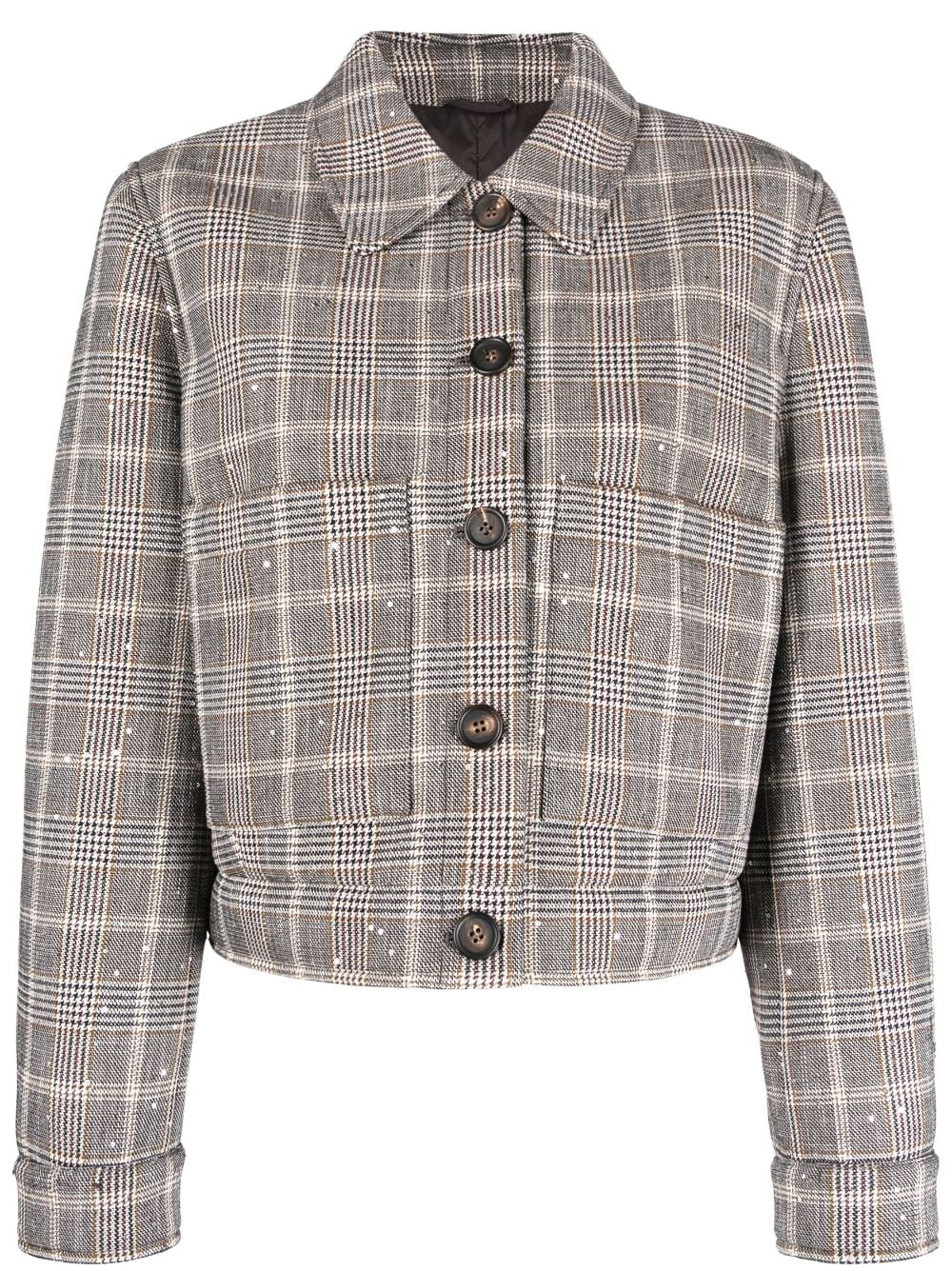 Brunello Cucinelli Checked Cropped Jacket