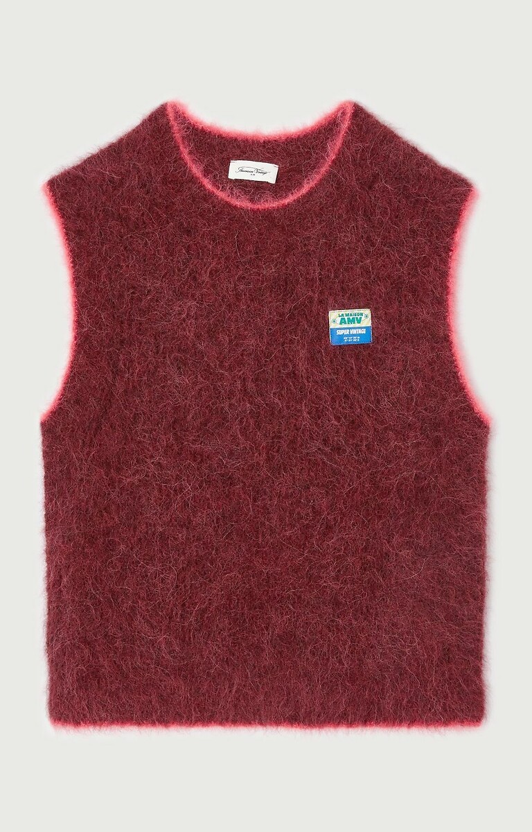 Bymi Knitted Vest Top in Alpaca Mix with Crew Neck