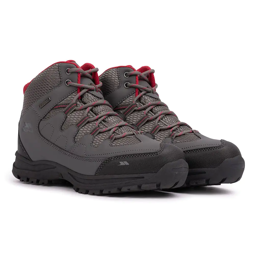 Trespass Womens Mitzi Mid Waterproof Walking Boots (Grey)