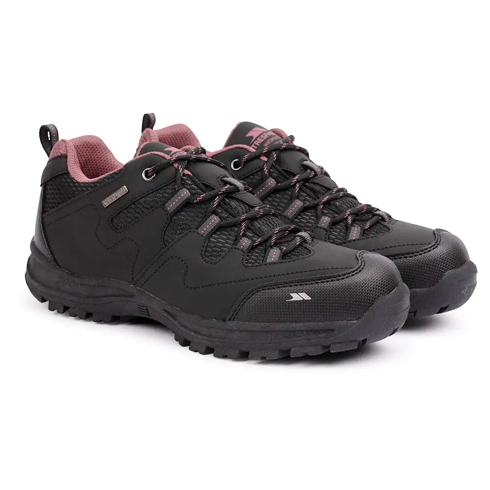 Trespass Womens Mitzi Low Waterproof Walking Shoes (Black)