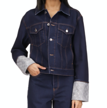 Alexander Wang Crystal Cuff Denim Jacket (pa_size1: m)