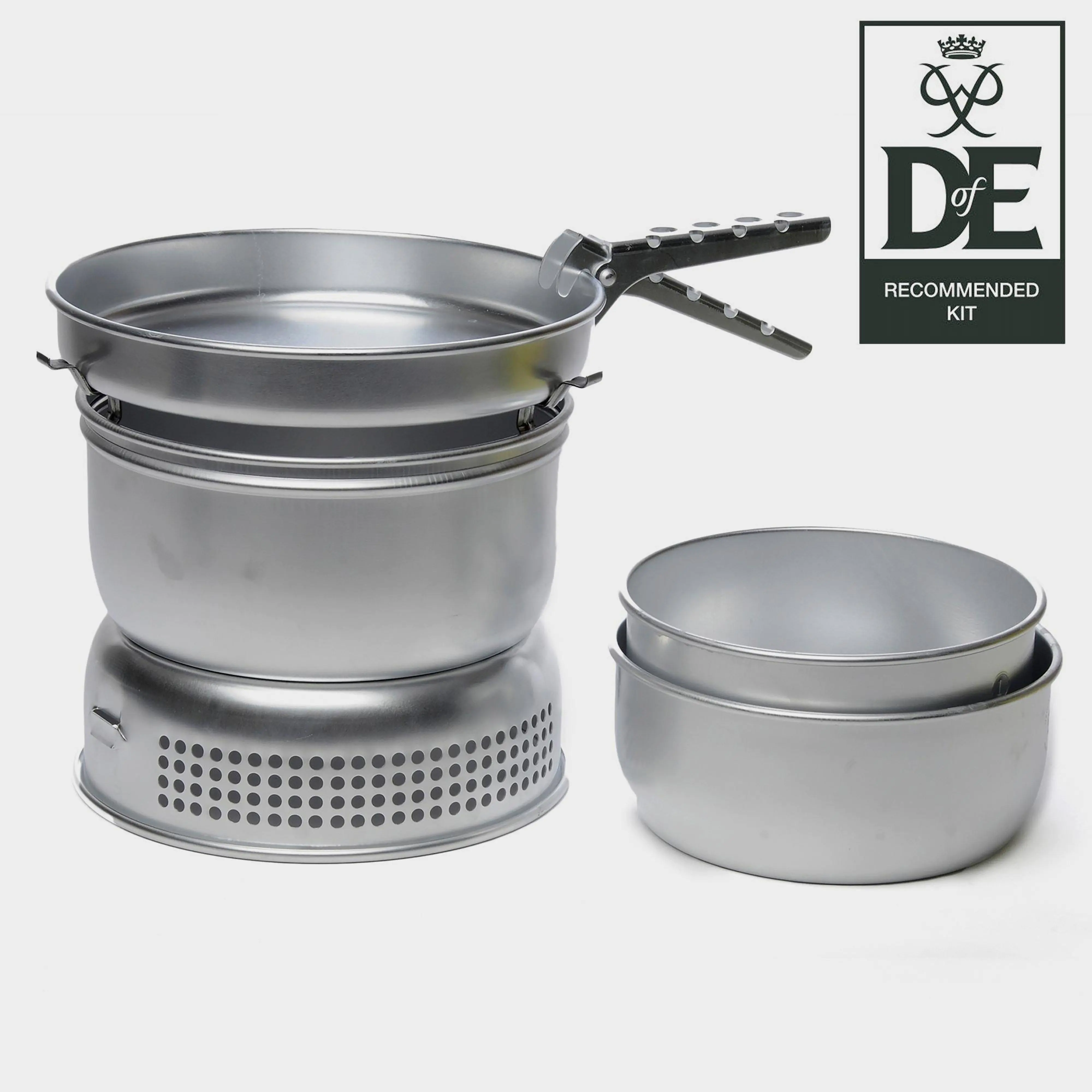Trangia 25-1 GB Stove with Alloy Pans & Gas Burner, Silver