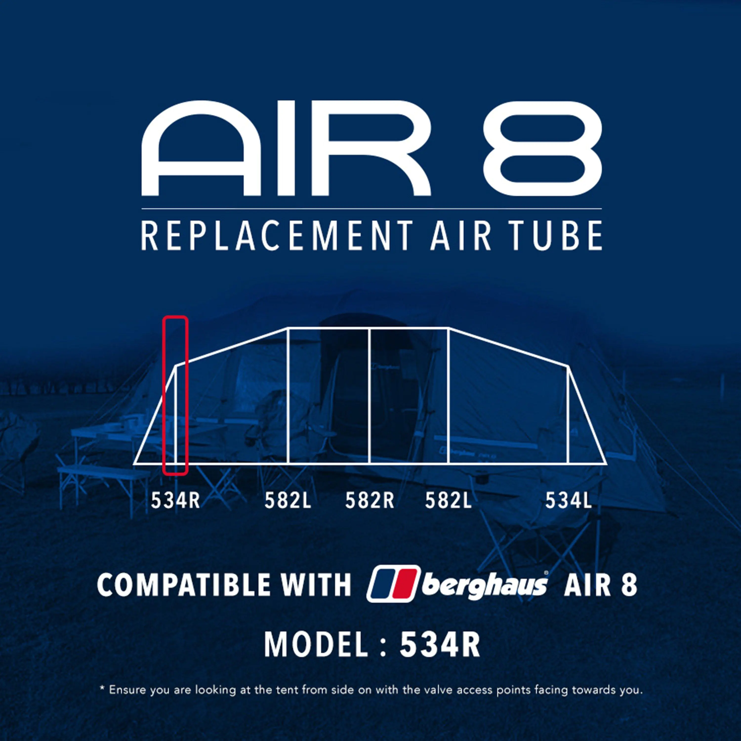 Air 8 Replacement Air Tube (Front 534R), Black