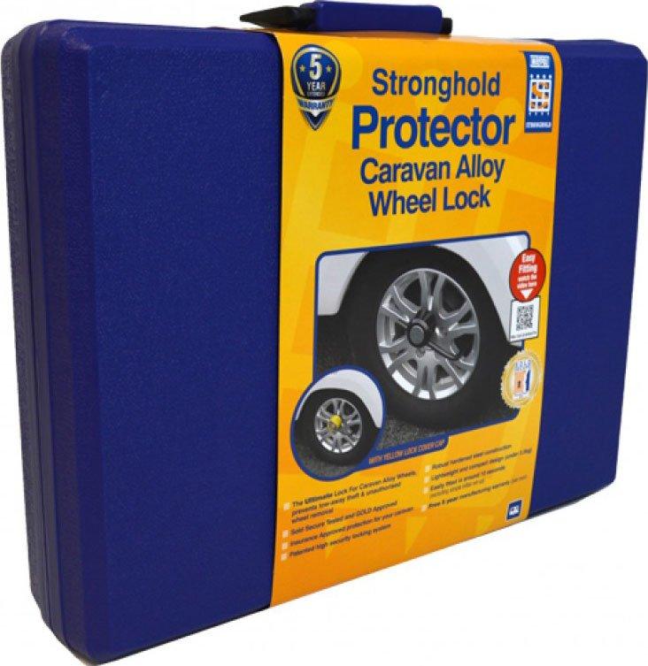 Stronghold Protector Caravan Alloy Wheel Lock, Navy
