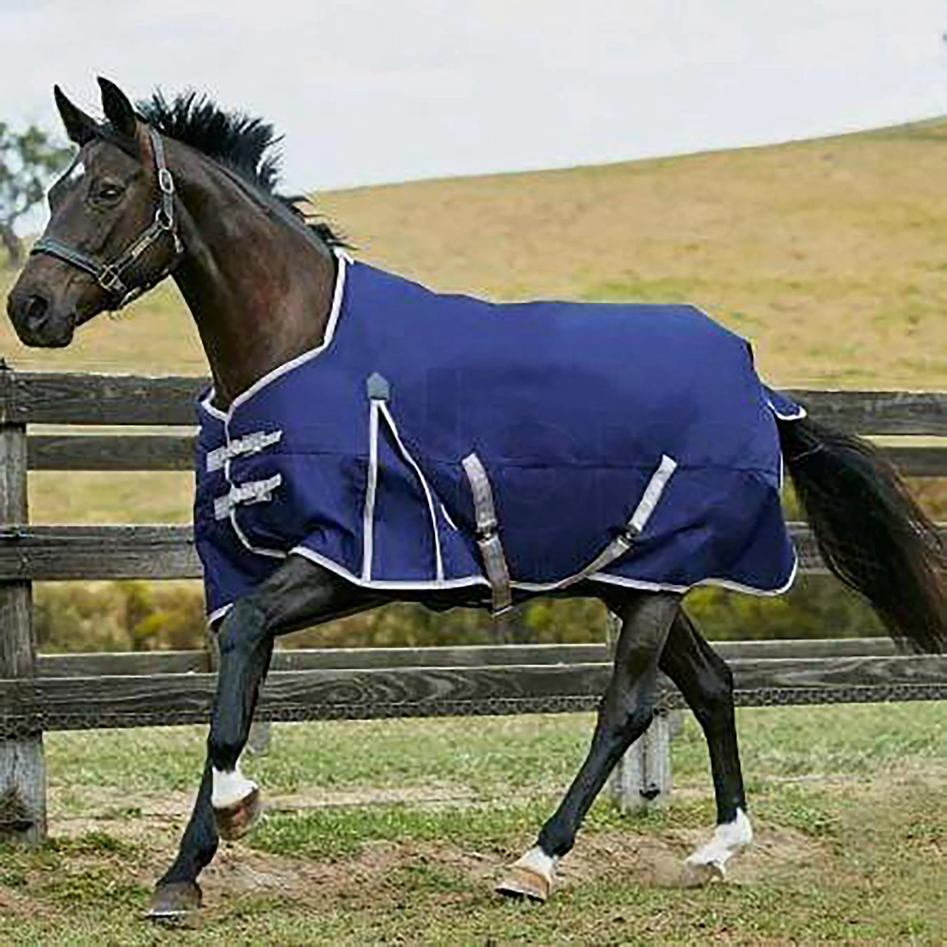 WeatherBeeta ComFiTec Essential 0g Lite Weight Standard Neck Turnout Rug, Navy Blue