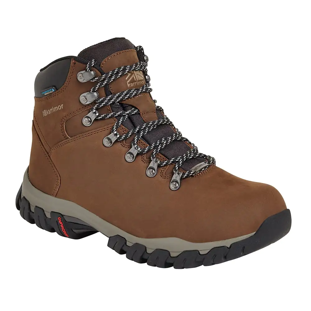 Karrimor Mens Mendip 3 Nubuck Waterproof Hiking Boots (Dark Brown)