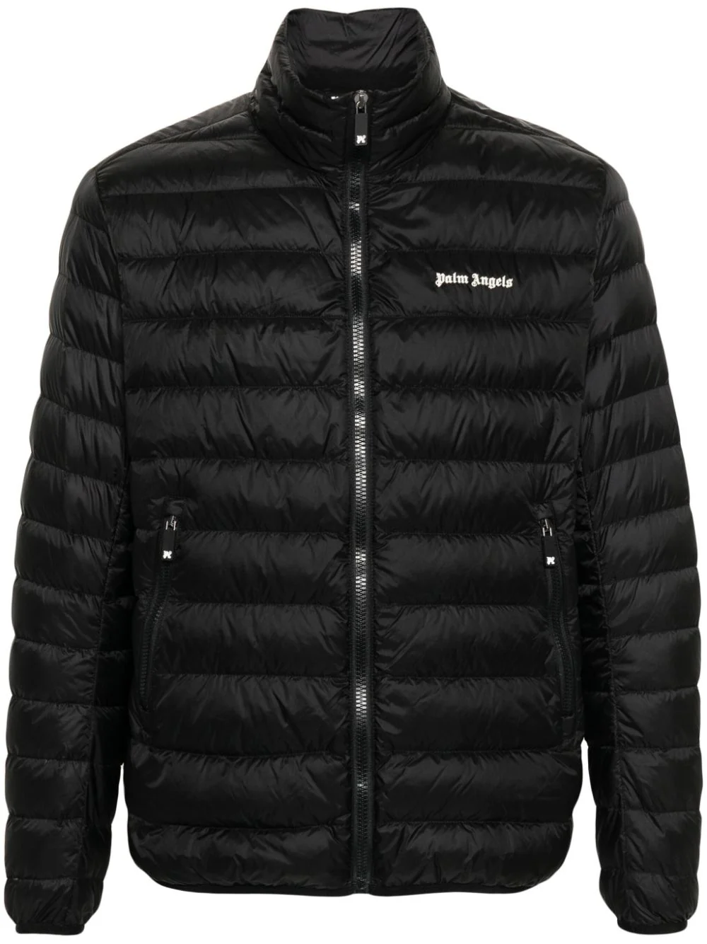 Palm Angels Logo Print Padded Jacket Black/Ow (pa_size1: xl)