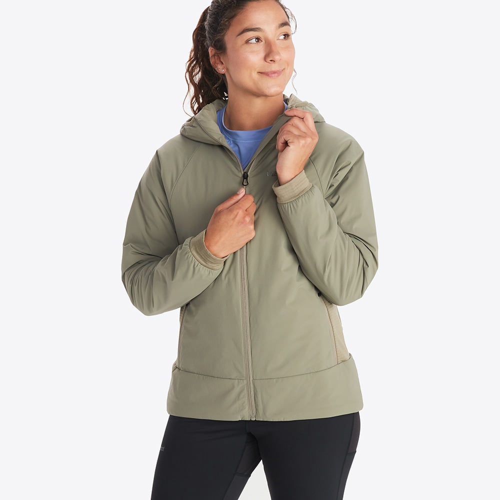 Marmot Womens Novus LT Hybrid Insulated Hoodie (Vetiver)