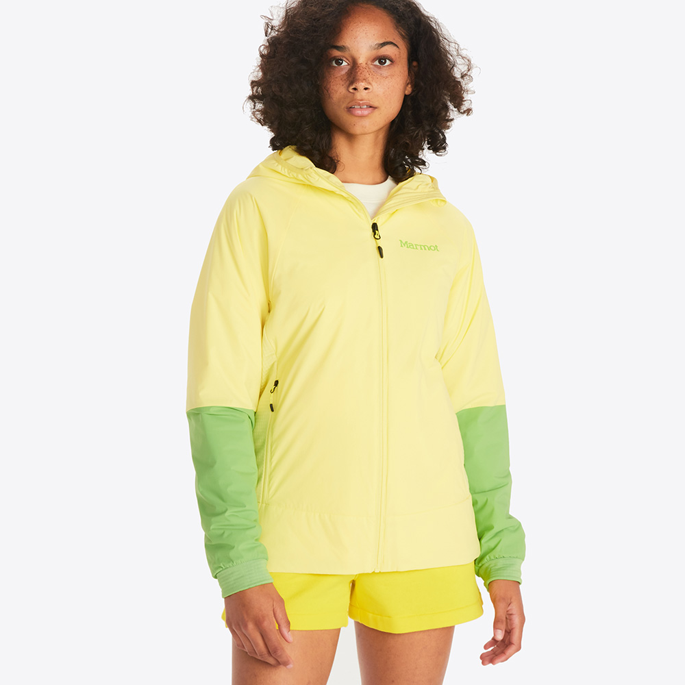 Marmot Womens Novus LT Hybrid Insulated Hoodie (Light Yellow / Kiwi)