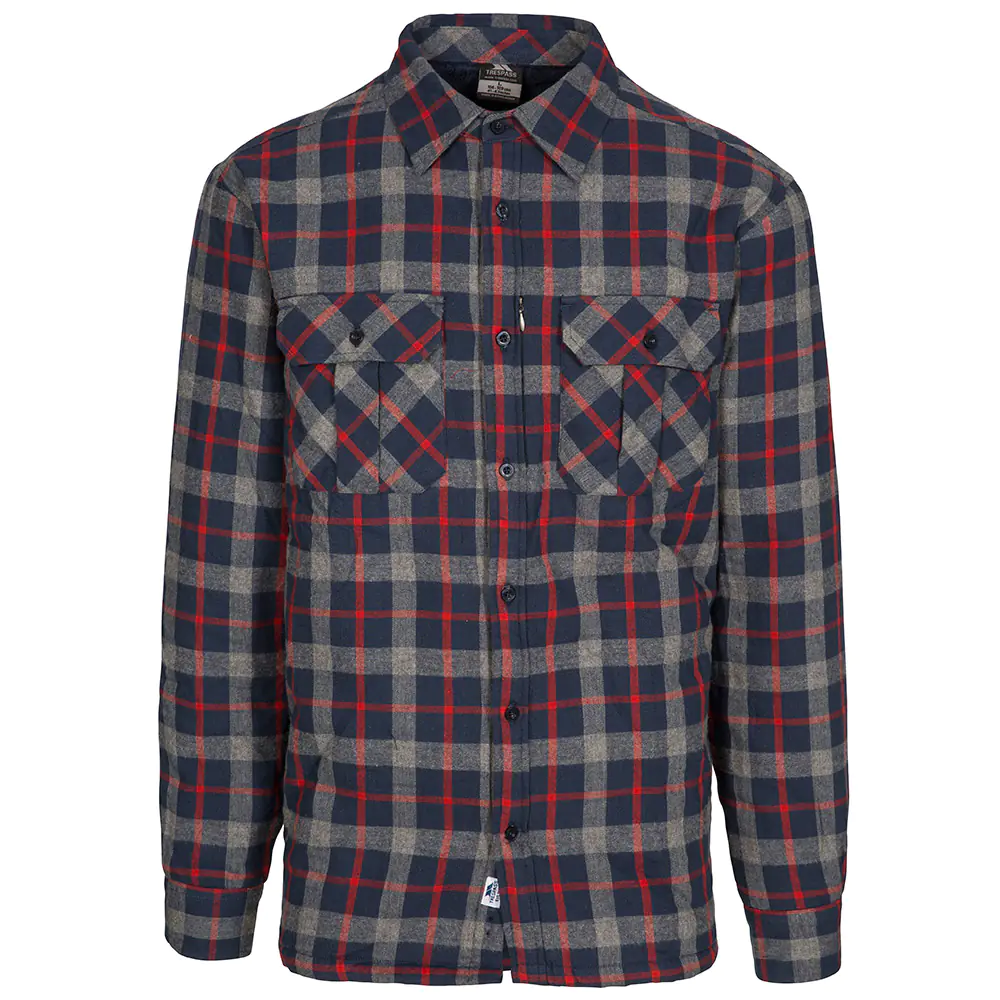 Trespass Mens Rapeseed Fleece Lined Check Shirt (Navy Check)