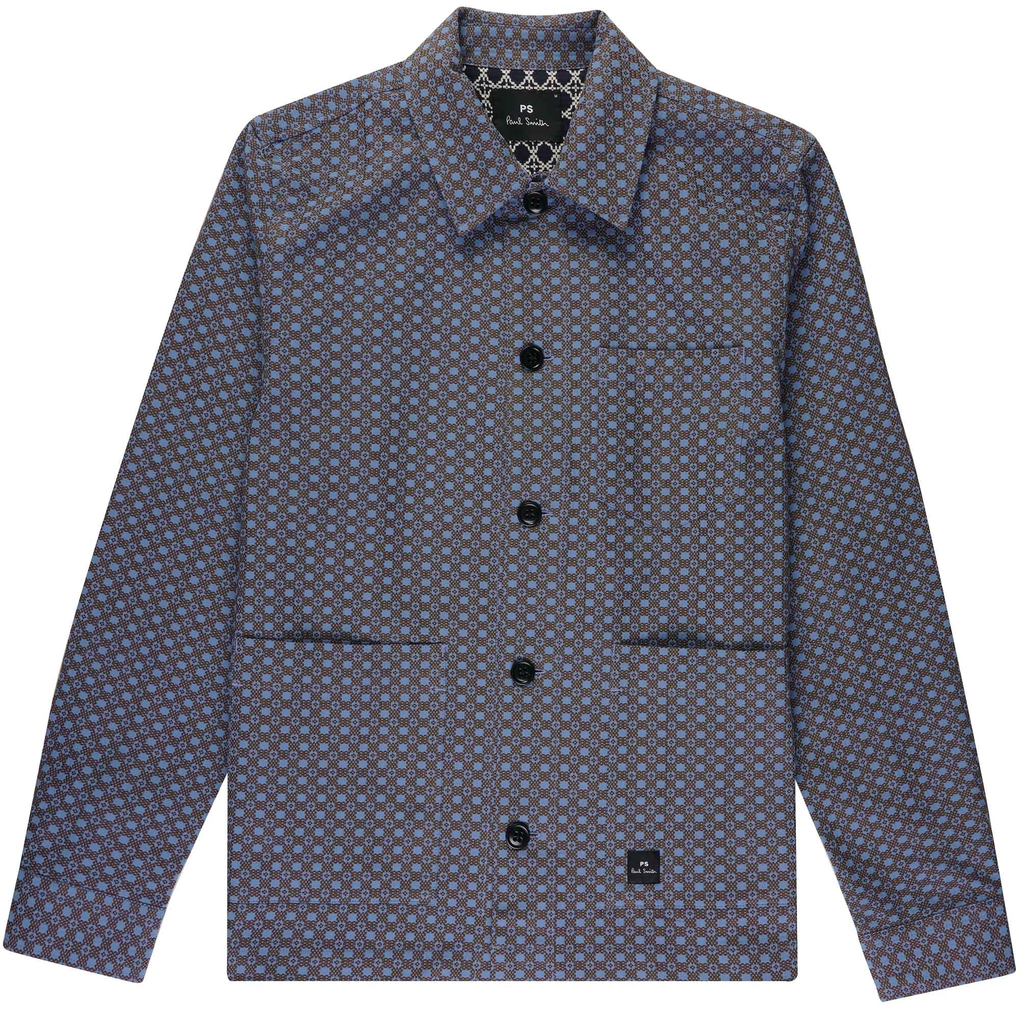 Cross-Stitch Cotton Jacket - Grey Blue