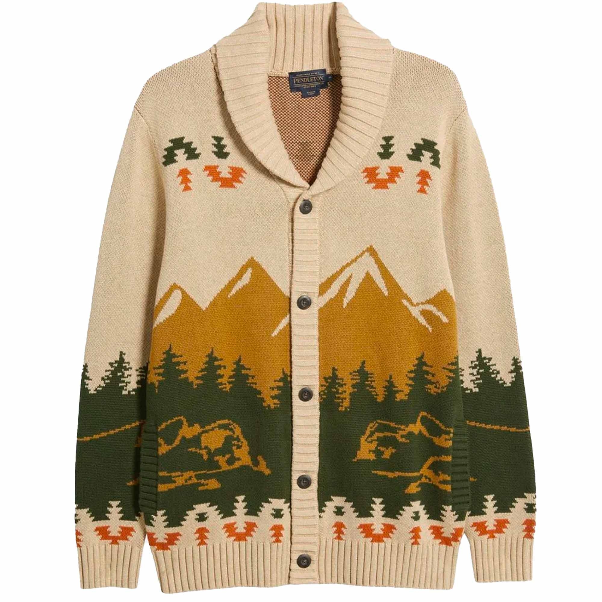 Camp Cotton Cardigan - Tan Peaks